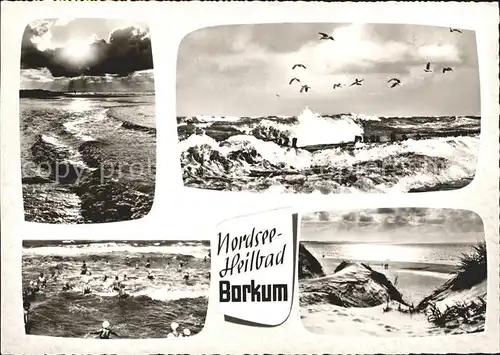 Borkum Nordseebad Brandung Moewen  / Borkum /Leer LKR