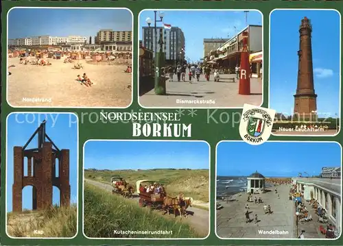 Borkum Nordseebad Neuer Leuchtturm Wandelbahn Kutscheninselrundfahrt Kap  / Borkum /Leer LKR