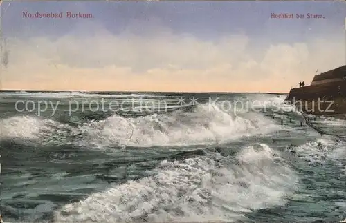 Borkum Nordseebad Hochflut Sturm  / Borkum /Leer LKR