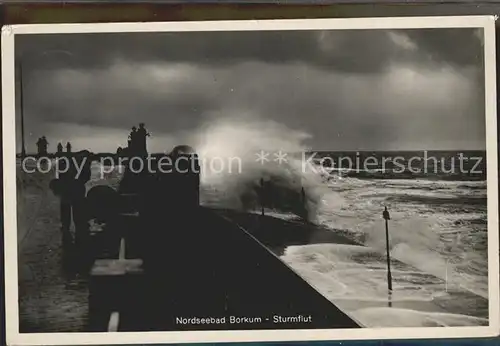 Borkum Nordseebad Sturmflut / Borkum /Leer LKR