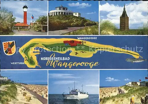Wangerooge Nordseebad Leuchtturm Strand MS Oldenburg Kat. Wangerooge