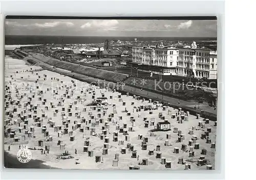 Borkum Nordseebad Strand Fliegeraufnahme