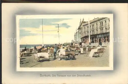 Borkum Nordseebad Terrasse von den Strandhotels