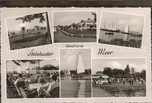 Steinhuder Meer Cafe Park Hafen Segelboot Kat. Wunstorf