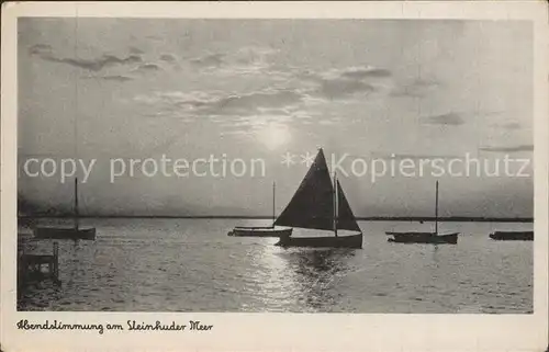 Steinhuder Meer Abendstimmung Segelboote Kat. Wunstorf