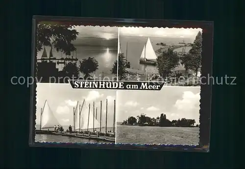 Steinhuder Meer Abendstimmung Segelboote Anlegesteg Insel Wilhelmstein Kat. Wunstorf