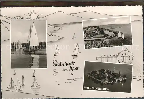 Insel Wilhelmstein Steinhude am Meer Segelboot Fliegeraufnahme Kat. Wunstorf