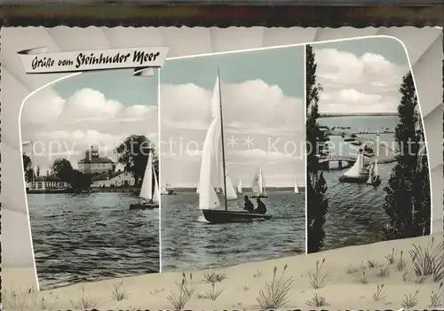 Steinhuder Meer Festung Wilhelmstein Segelboot Hafen Kat. Wunstorf