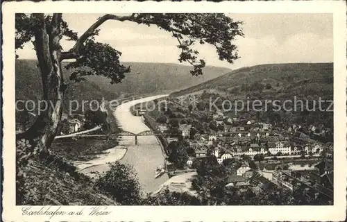 Carlshafen Blick auf die Weser Kat. Bad Karlshafen