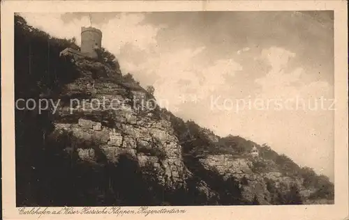 Carlshafen Hessische Klippen und der Hugenottenturm Kat. Bad Karlshafen