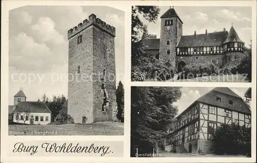 Burg Wohldenberg Kirche Bergfried Torhaus Gaststaette  Kat. Holle