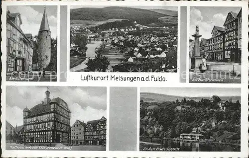 Melsungen Fulda Rathaus An der Badeanstalt Am Marktbrunnen Am Eulenturm Kat. Melsungen