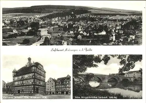 Melsungen Fulda Gesamtansicht Alte Buergerbruecke Rathaus Kat. Melsungen