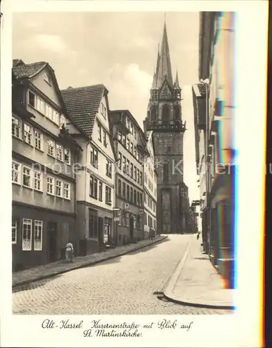Alt Kassel Kasernenstrasse mit St Martinskirche