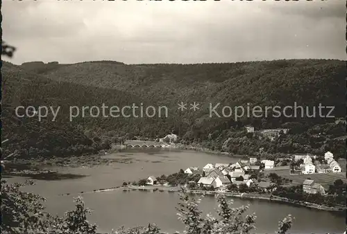 Herzhausen Edersee Panorama Kat. Edertal