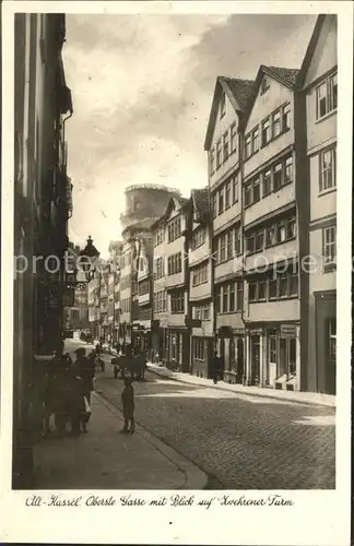 Alt Kassel Oberste Gasse mit Blick auf Zwehrener Turm Serie Alt Kassel Nr 39