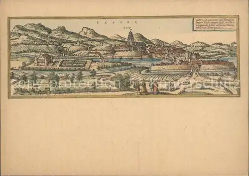 Cassel Kassel Gesamtansicht Stich von Braun von Hogenberg Kat. Kassel