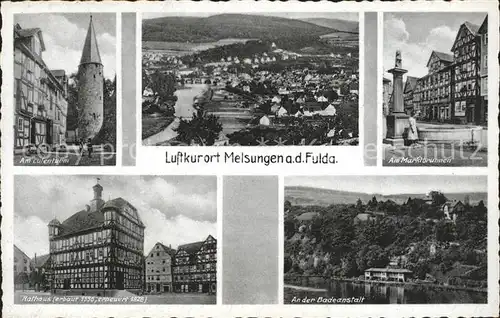 Melsungen Fulda Marktbrunnen Eulenturm Rathaus Kat. Melsungen