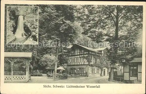Lichtenhain Sebnitz Wasserfall Gasthof Kat. Sebnitz