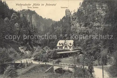 Polenztal Waltersdorfer Muehle Talwaechter  Kat. Hohnstein