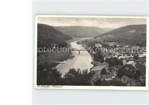 Carlshafen Blick ins Wesertal Kat. Bad Karlshafen