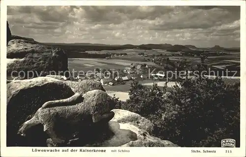 Schoena Elbe Loewenwache Kaiserkrone Kat. Reinhardtsdorf Schoena