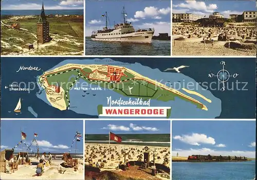 Wangerooge Nordseebad Inselbahn Schiff Turm Strand  Kat. Wangerooge
