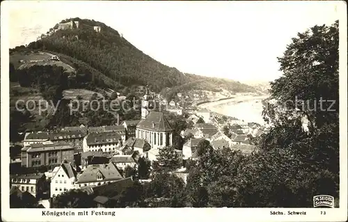 Foto Seidel M. Schmilka Nr. 73 Koenigstein Festung