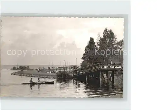 Steinhude Promenade mit Boot Steinhuder Meer Kat. Wunstorf