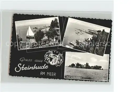 Steinhude Promenade Segelboot Steinhuder Meer Insel Wilhelmstein Wappen Kat. Wunstorf