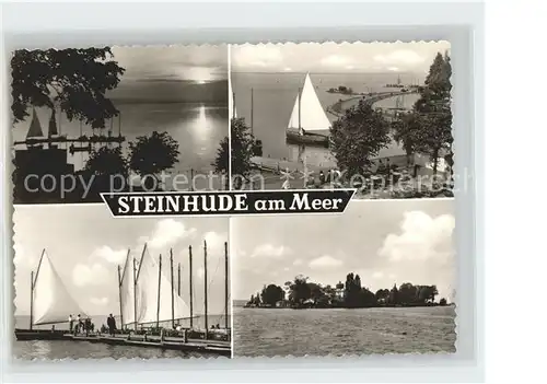 Steinhude Abendstimmung Promenade Segelboot Bootssteg Insel Wilhelmstein Steinhuder Meer Kat. Wunstorf