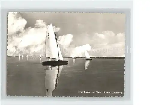 Steinhude Abendstimmung am Steinhuder Meer Segelboote Kat. Wunstorf