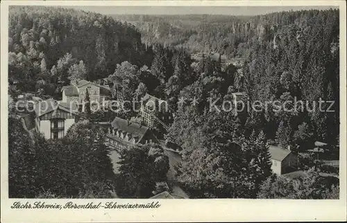 Schweizermuehle Saechsische Schweiz Panorama Kat. Rosenthal Bielatal