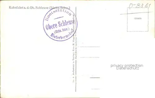 Saechsische Schweiz Kahnfahrt an der Oberen Schleuse Kat. Rathen Sachsen