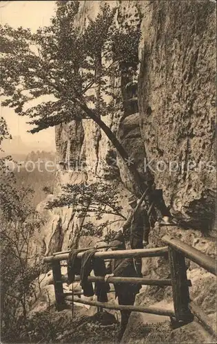 Saechsische Schweiz Wanderweg Kat. Rathen Sachsen