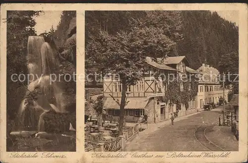 Lichtenhain Sebnitz Kirnitzschtal Gasthaus am Lichtenhainer Wasserfall Kat. Sebnitz