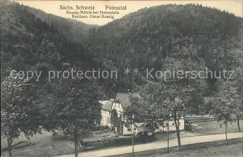 Saechsische Schweiz Polenztal Russig Muehle bei Hohnstein Kat. Rathen Sachsen
