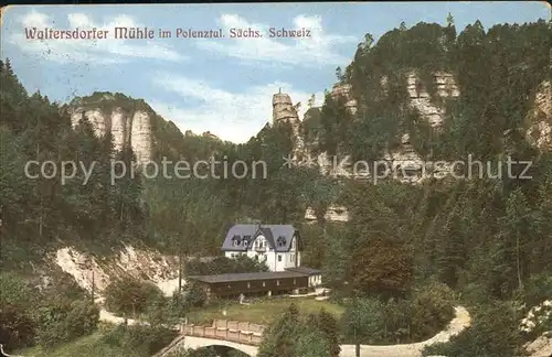 Polenztal Waltersdorfer Muehle Kat. Hohnstein