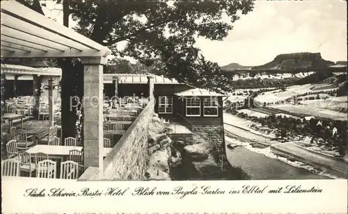 Saechsische Schweiz Bastei Hotel Pergola Garten Elbtal Lilienstein Kat. Rathen Sachsen