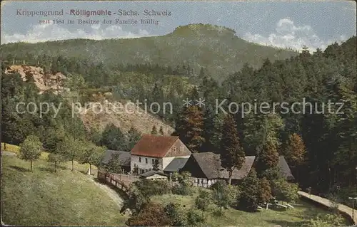 Saechsische Schweiz Krippengrund Roelligmuehle Kat. Rathen Sachsen