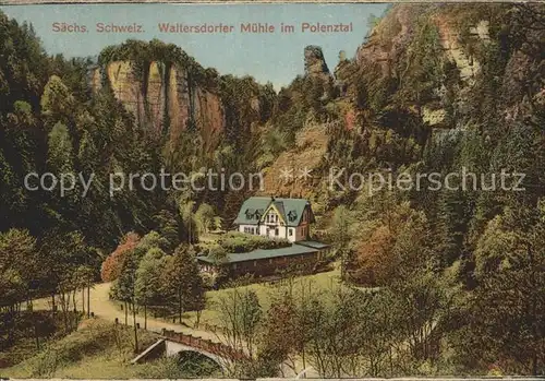 Polenztal Waltersdorfer Muehle Kat. Hohnstein