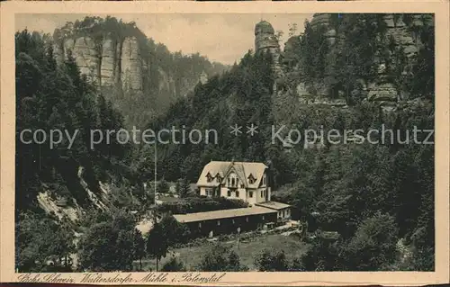 Polenztal Waltersdorfer Muehle Elbgebirge Kat. Hohnstein