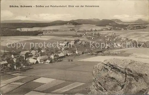 Schoena Elbe Blick von der Kaiserkrone Kat. Reinhardtsdorf Schoena