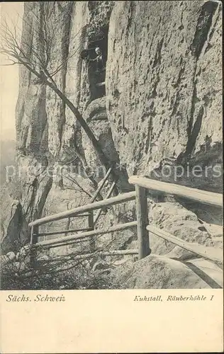 Saechsische Schweiz Kuhstall Raeuberhoehle Kat. Rathen Sachsen