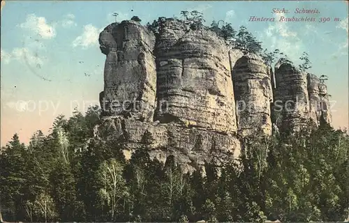 Saechsische Schweiz Hinteres Raubschloss Felsen Kat. Rathen Sachsen