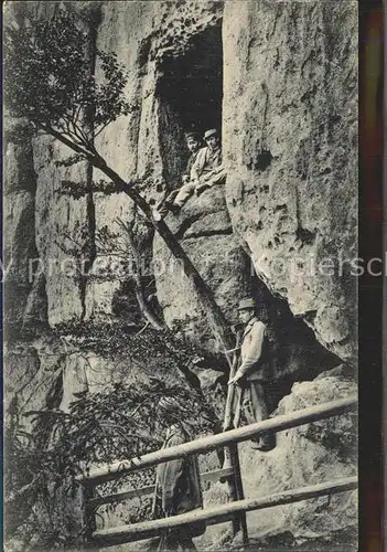 Saechsische Schweiz Kuhstall Schneiderloch Kat. Rathen Sachsen