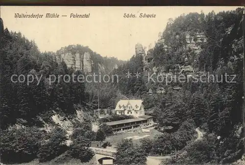 Polenztal Waltersdorfer Muehle Kat. Hohnstein