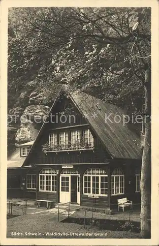 Saechsische Schweiz Waldidylle Uttewalder Grund Kat. Rathen Sachsen