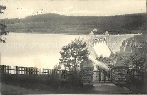 Neunzehnhain Grosse Talsperre Sperrmauer Stausee