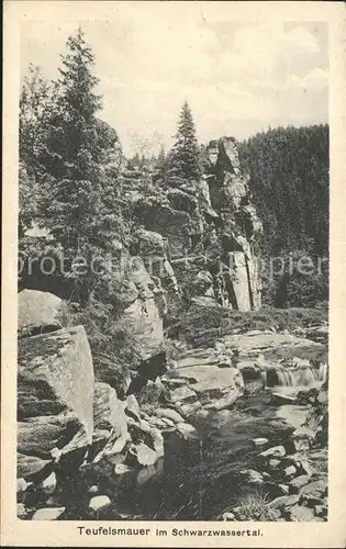 Zoeblitz Sachsen Teufelsmauer im Schwarzwassertal Felsen Erzgebirge Kat. Zoeblitz